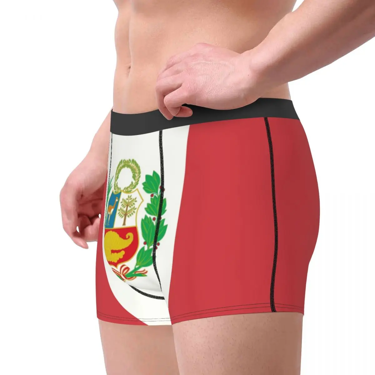 Male Fashion Flag Of Peru, Peruvian Flag Underwear Boxer Briefs Men Stretch Shorts Panties Underpants 3