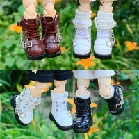 Ob11 Shoes Cool Boots Motorcycle Boots With Double Chain For Gsc, P9 Body, 1/12Bjd, Ymy, Molly, High Shoes Obitsu11 Doll 1