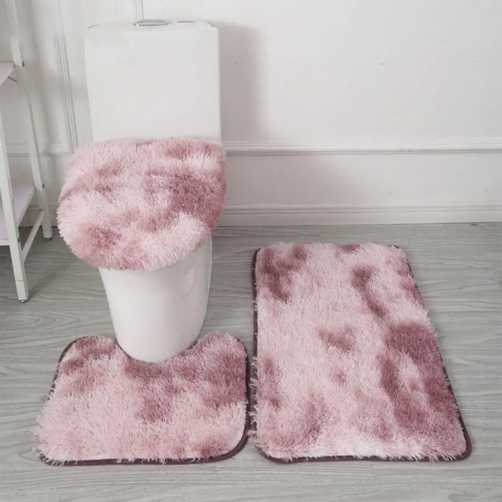 Exquisite Craftsmanship Bath Mats Luxurious 3-piece Bathroom Rug Set with Super Soft Microfiber Non-slip Rubber for Ultimate