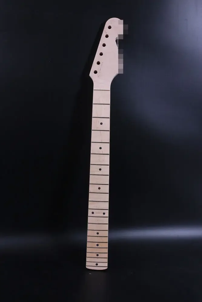 

Yinfente 21 Fret Flame Maple Guitar Neck 25.5 Inch Unfinished Dot Inlay Replacement with Back Strip Bolt on Heel DIY Project