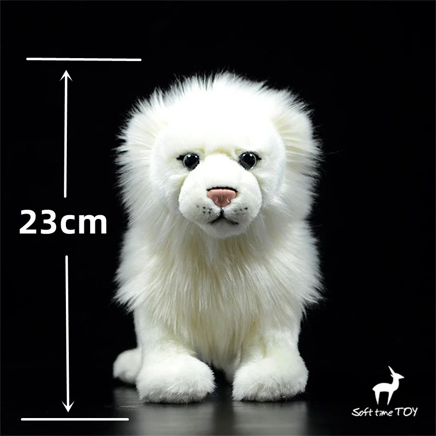 White Lion High Fidelity Anime Cute Plushie African Plain Plush Toys Lifelike Animals Simulation Stuffed Doll Kawai Toy Gifts 2