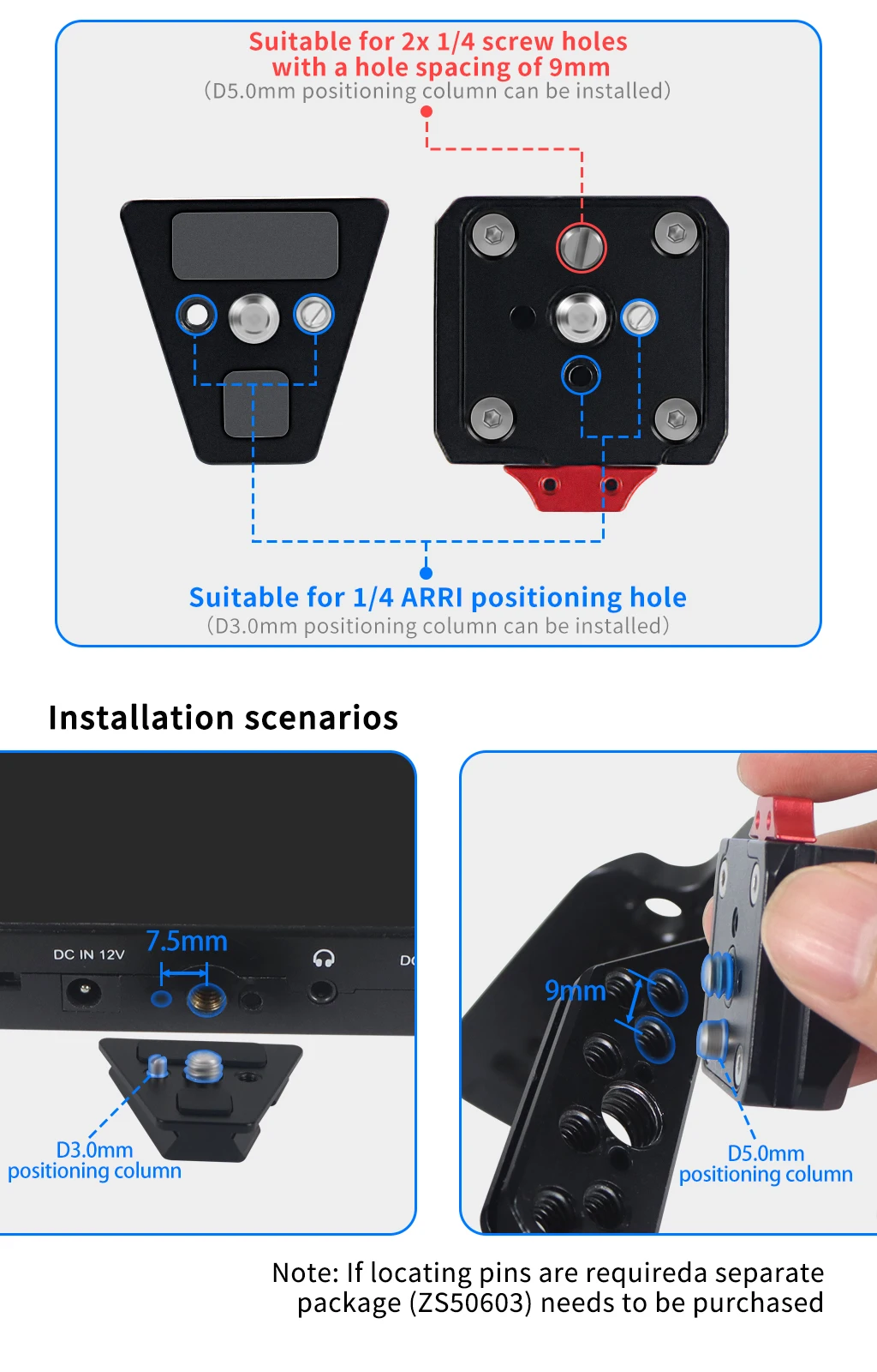 Aluminum V-Lock Battery Mounting Plate Clamp Quick Release for ARCA Tripod Gimba
