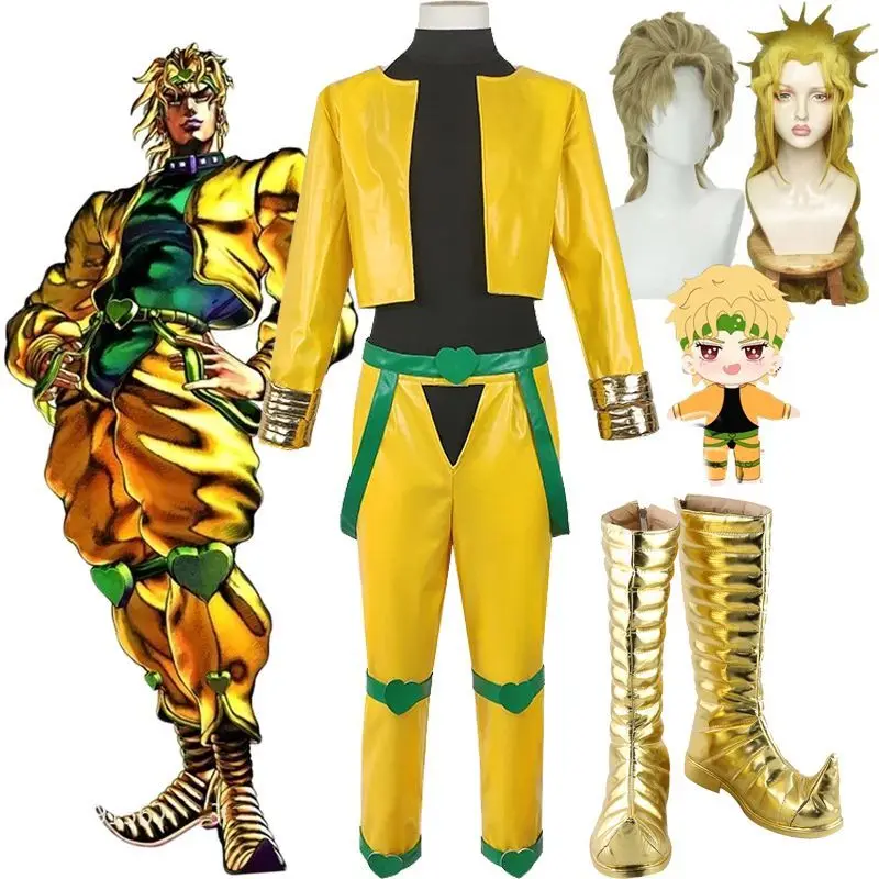 

JO JO Bizarre Adventure Brando Dio Yellow Gold Costume Hair Cosplay Wigs Shoes Dio Brando Female Version Cosplay Costume Anime