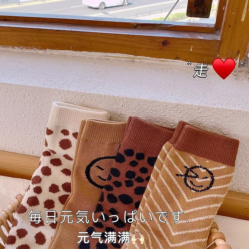 1 Pair Spring Autumn Winter 100% Cotton Children Leopard Socks Baby Girls Knee High Socks for Girls Winter Warm Socks