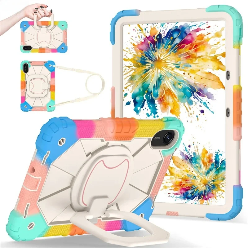 Durable Heavy Duty Tablet Cover with Stand and Strap - Shockproof Armor Case