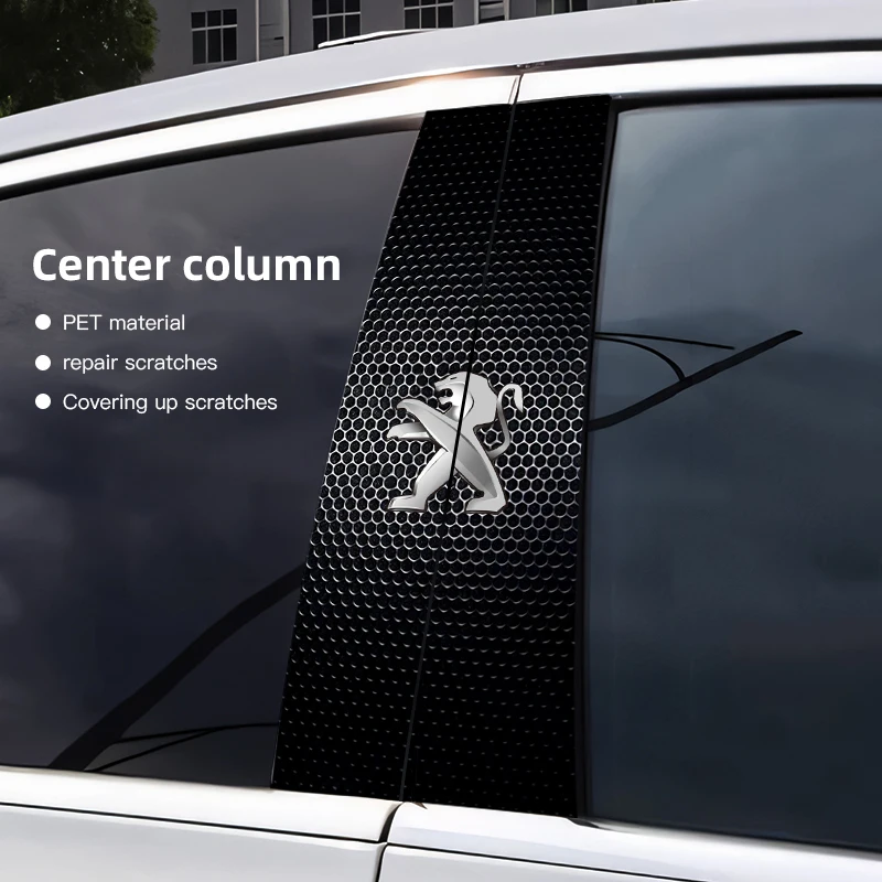 2Pcs Car B-pillar Sticker Door Center Pillar Anti-Scratch Decals For Peugeot 307 108 208 407 206 508 106 301 607 408 107 205