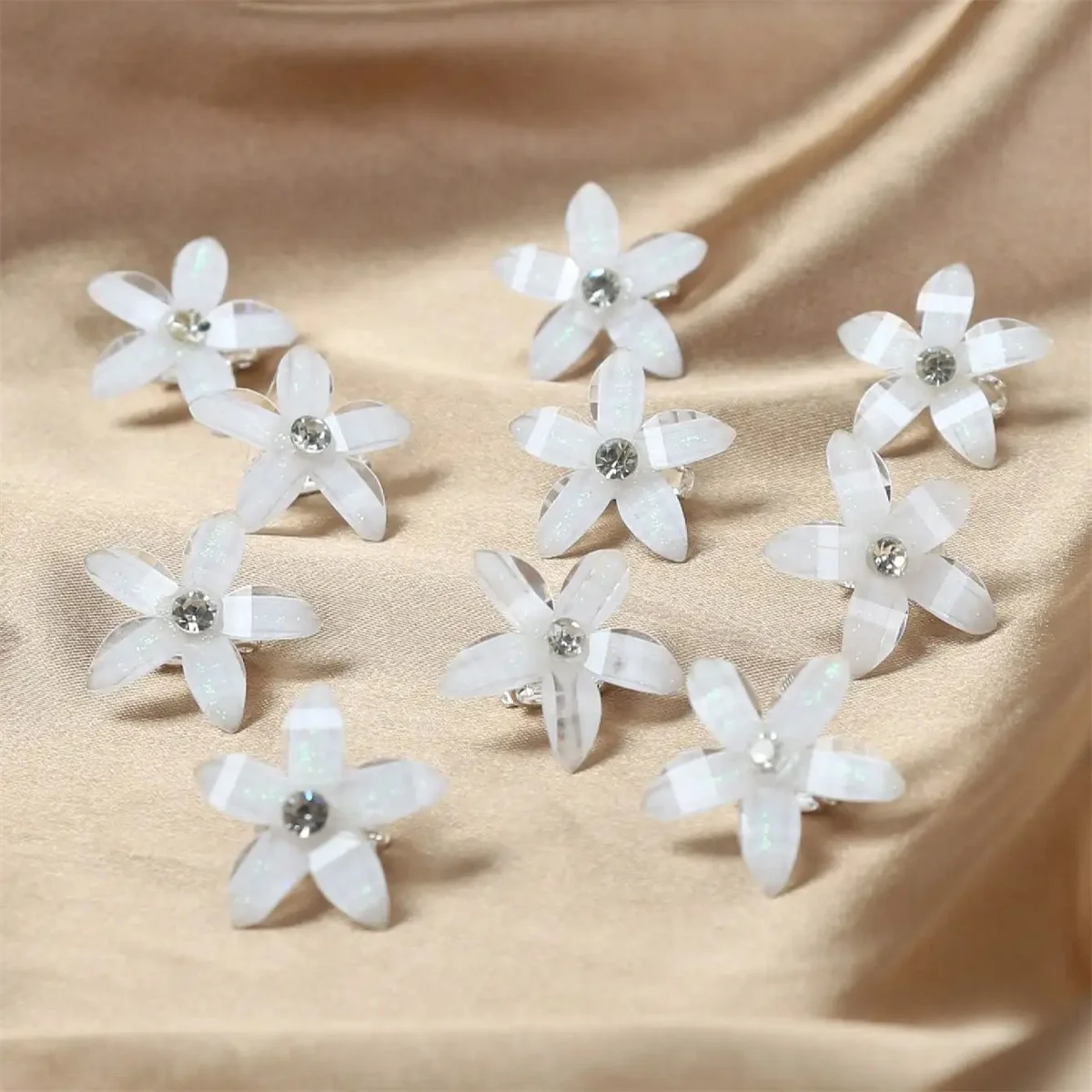 10pcs Hair Clip Braided Small Flower Hair Buttons Hairpin For Everyday Styling Suitable For Travel Mini Hair Claw Accessories Image 3