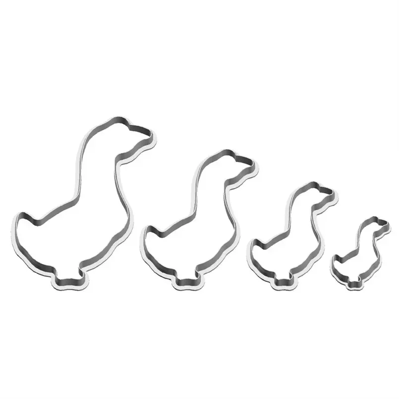 Cookie Cutter Baking Mold Fondant Cutter Four Specification Cartoon Animals Poultry Big White Goose Plastic Mold Cake Fondant Tools Sushi Fruits Cutters