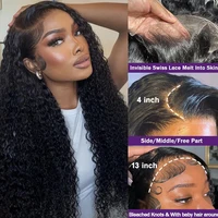 Perruque frontale en dentelle HD transparente 13x4 13x6, cheveux humains bouclés, style Loose Deep Wave, pour femmes 5