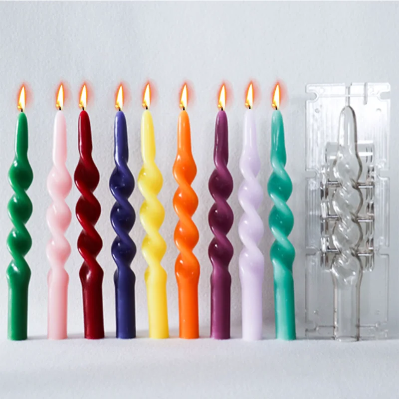 

Spiral Long Rod Acrylic Candle Mold Cylinder Pole Plastic Mould DIY Candlestick Making Candlelight Dinner Home Party Decor Gift
