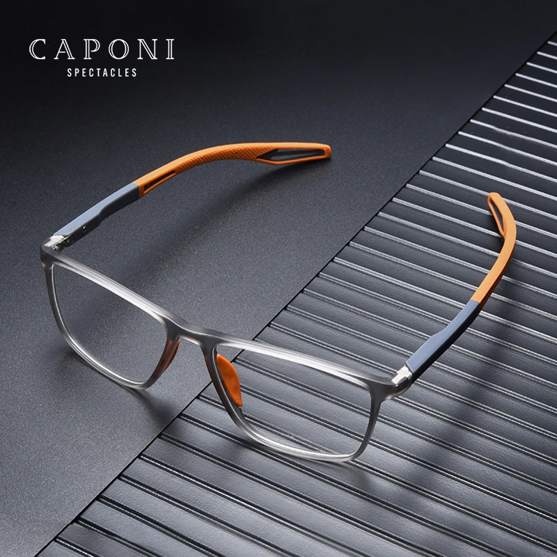 CAPONI-gafas deportivas para hombre, lentes con montura de TR-90,  resistentes al desgaste, antideslizantes, graduadas, ligeras, para  ciclismo, J1019