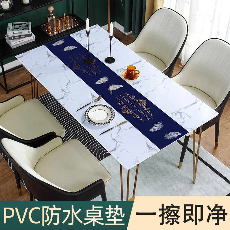 

Table cloth waterproof, oil resistant, scald resistant, and wash free PVC soft glass tabletop protective film Table mat