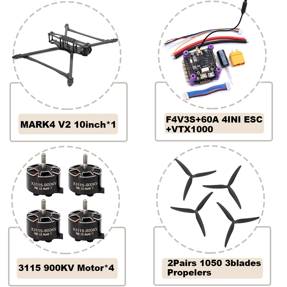ตัวเลือกสินค้า ชุดควบคุมโดรน FPV คาร์บอนไฟเบอร์ สำหรับควอดคอปเตอร์
