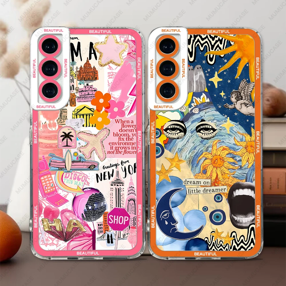 Cute Girl Style Sticker Soft TPU Phone Case Cover