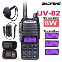 High Power 8W Baofeng UV-82 Walkie Talkie UV82 Dual Band VHF UHF FM Transceiver 10KM Long Range Hunting Two Way Ham CB Radio 1