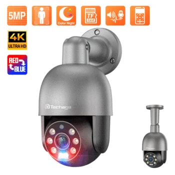 Techage PoE NVR 보안 감시 시스템용 야외 양방향 오디오 카메라, 비디오 인코딩, H.265, 5MP, 8MP, 1 개
