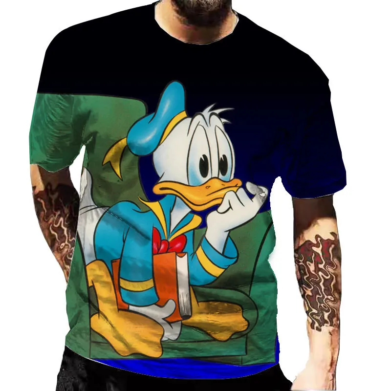 

Donald Duck Men's Fashion Summer T-Shirt Men's Casual Cartoon Short Sleeve T-Shirt Classic Movie 3D Printing T-Shirt