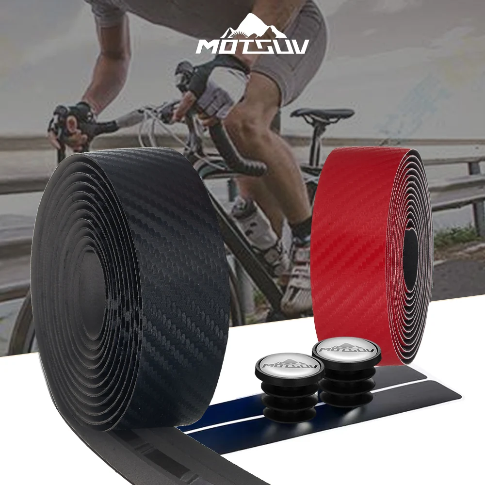 Road Bike Handlebar Tape Carbon Fiber Pattern Speed Bicycle Winding Handle Bandage Elastic EVA Soft Cycling Annexes bike handlebar tape