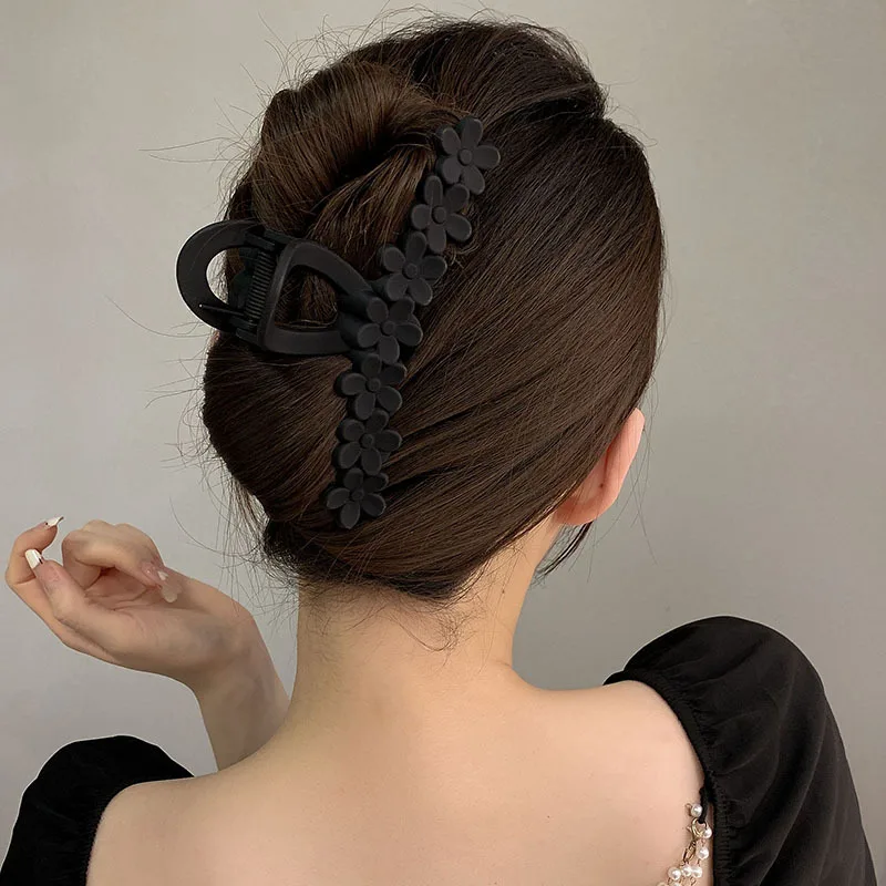 Blume Frauen Haar Krallen Clip Große Haarspange Krabbe Mode Korea Acryl Haarnadeln Shark Pferdeschwanz Headwear Mädchen Haar Zubehör – Detail 7