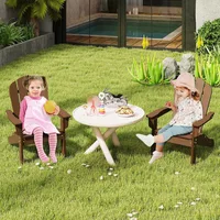 Kids Adirondack Chair Set of 2, All-Weather Patio Chair with Armrests, Fire Pit Chair for Kids Ages 3-8, Outdoor Kids Patio 2