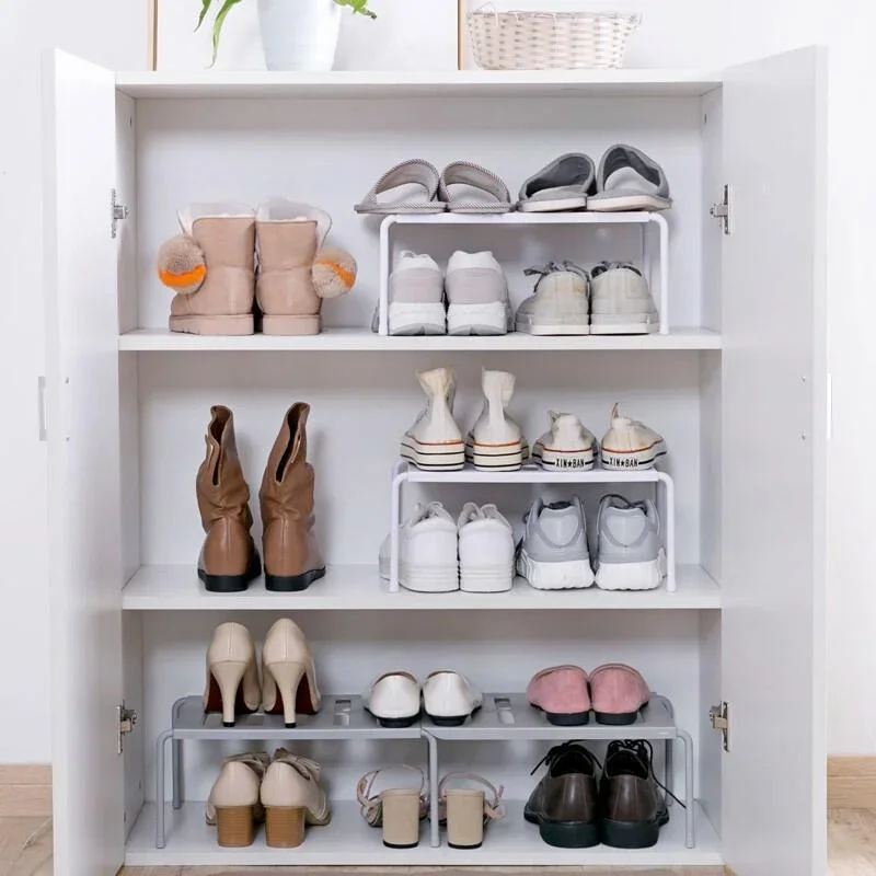 Adjustable ABS shoe organizer shoe rack Shoe Rack Organizer Expandable Under Sink Storage Shelf for Closet Cabinet Shoe Display