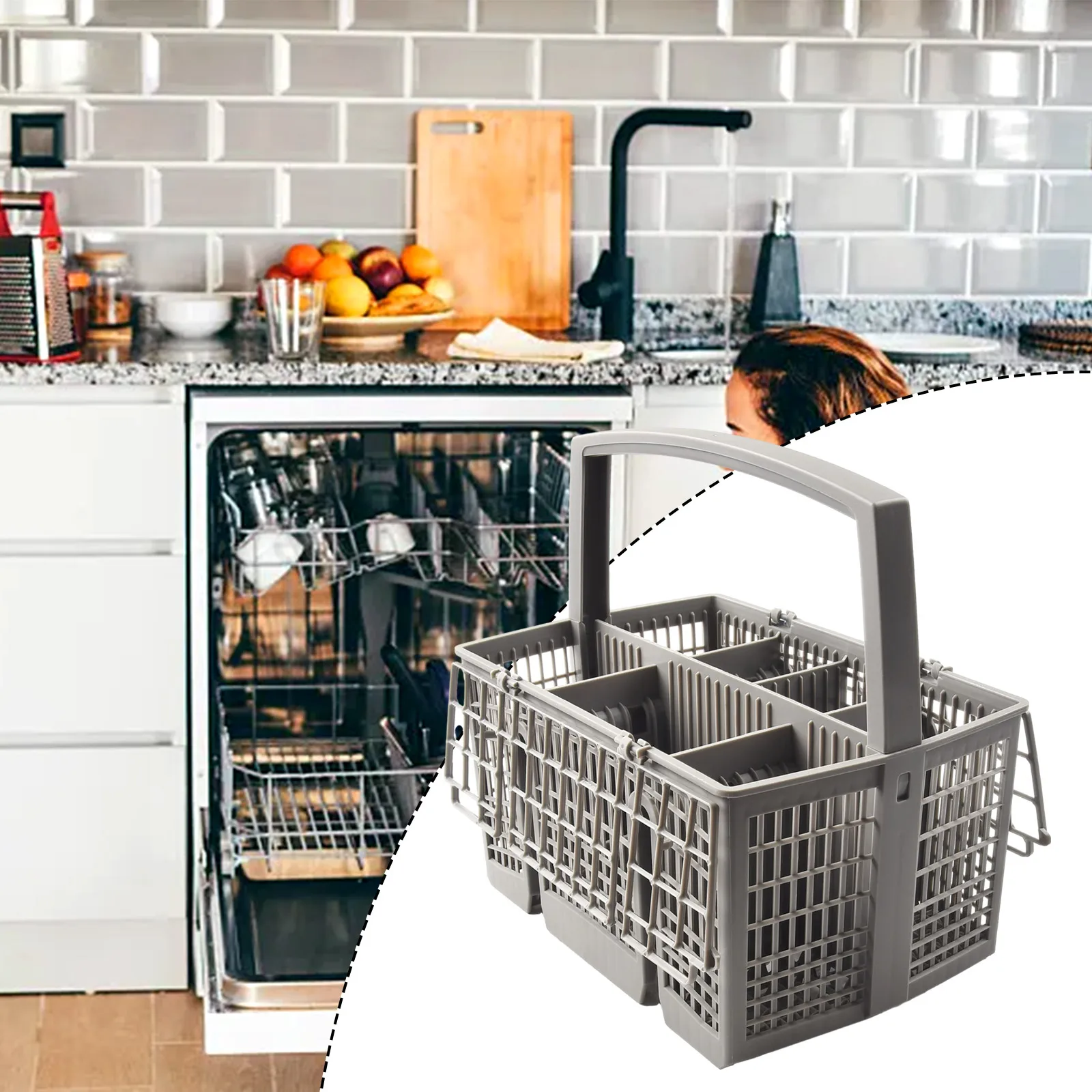 Parts Cutlery Basket Replacement 1pc Dishwasher Fittings For Bosch SMZ5100 For Siemens SZ73100 Gray Plastic Practical 3