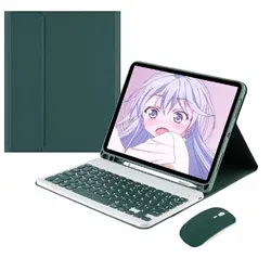 Versatile Keyboard Case with Integrated Stand and Protective Cover - iPad Mini 54321 (Green key case M)
