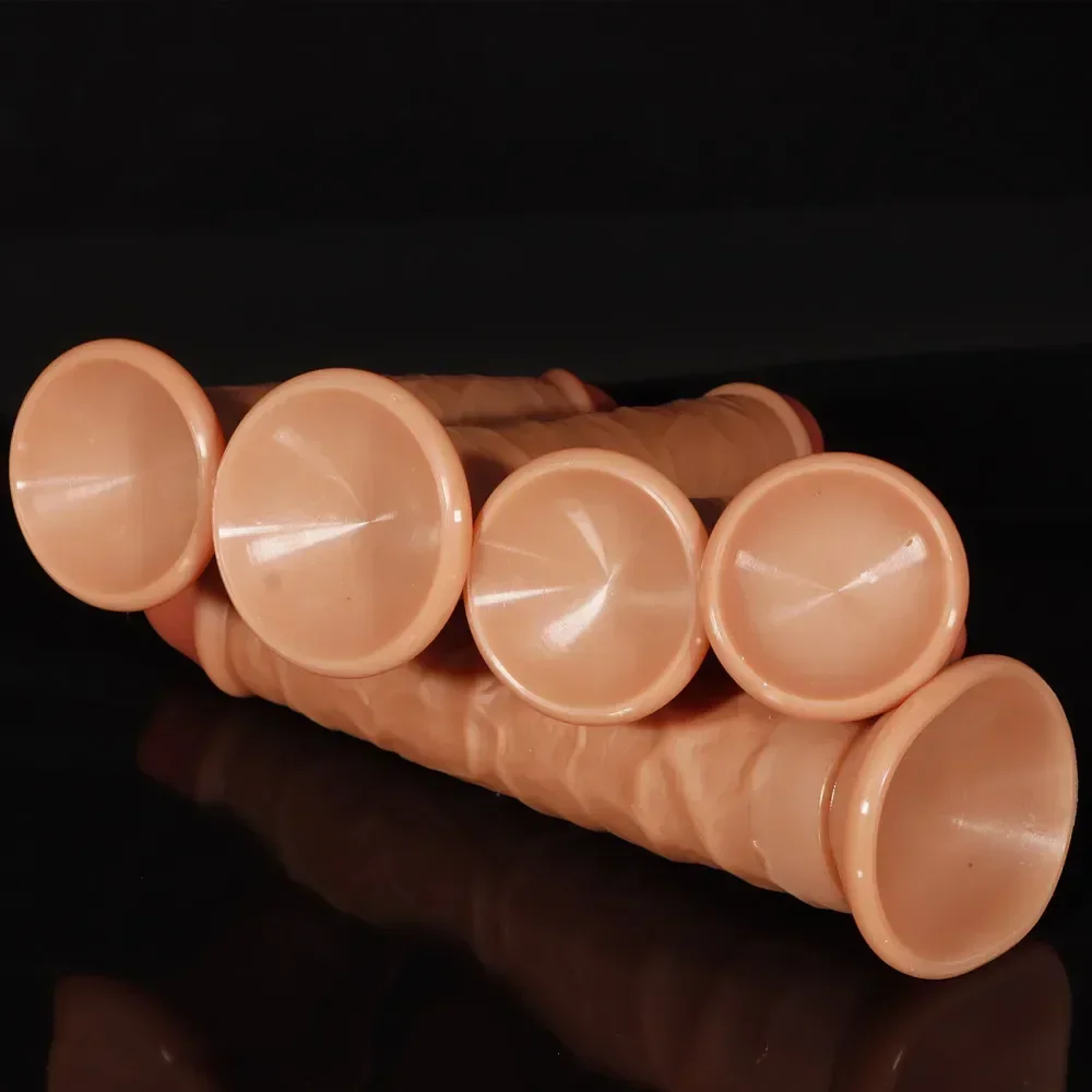 Sex Toys Double Layer Silicone Dildo Realistic Fake Long Penis Butt Plug for Woman Men Vagina Anal Massage 5 Sizes