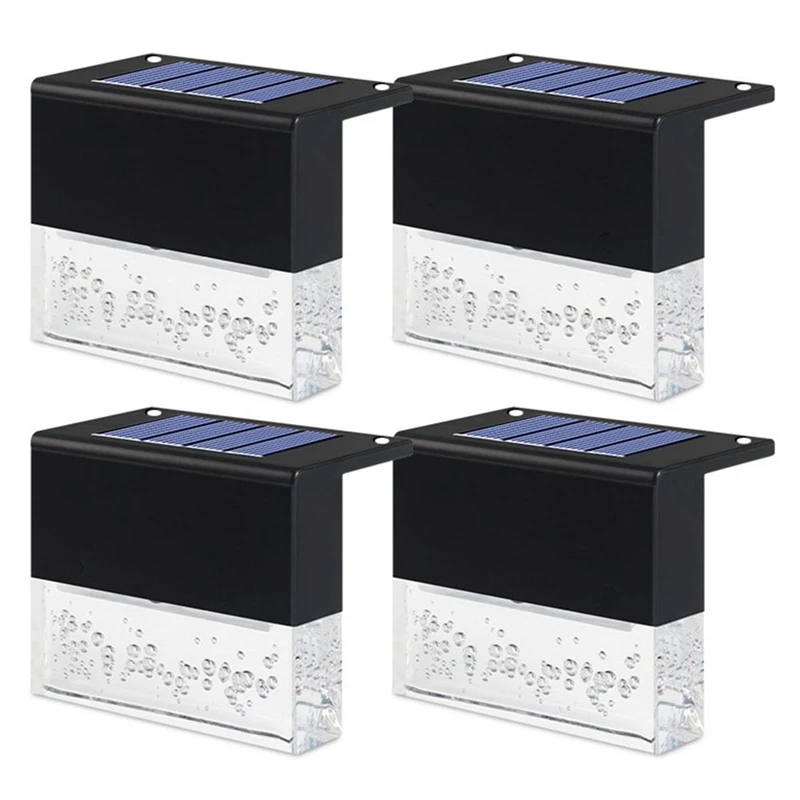 

HOT-Solar Deck Lights Outdoor Waterproof LED Lights For Stairs Landscape Yard Pathway Fence Lamp Landscape Garden (4 Pcs)