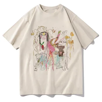 Beabadoobee Beatopia 2025 Graphic Summer O Collar Pure Cotton Hip Hop Street Fashion Loose Casual Women's T-shirt Short Sleeve 1