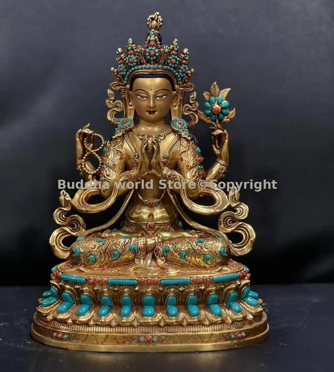 Exquisite Gemstone Buddha statue Shakyamuni Guru Rinpoche Manjusri Goddess Effective protection Wholesale Buddhist supplies 3