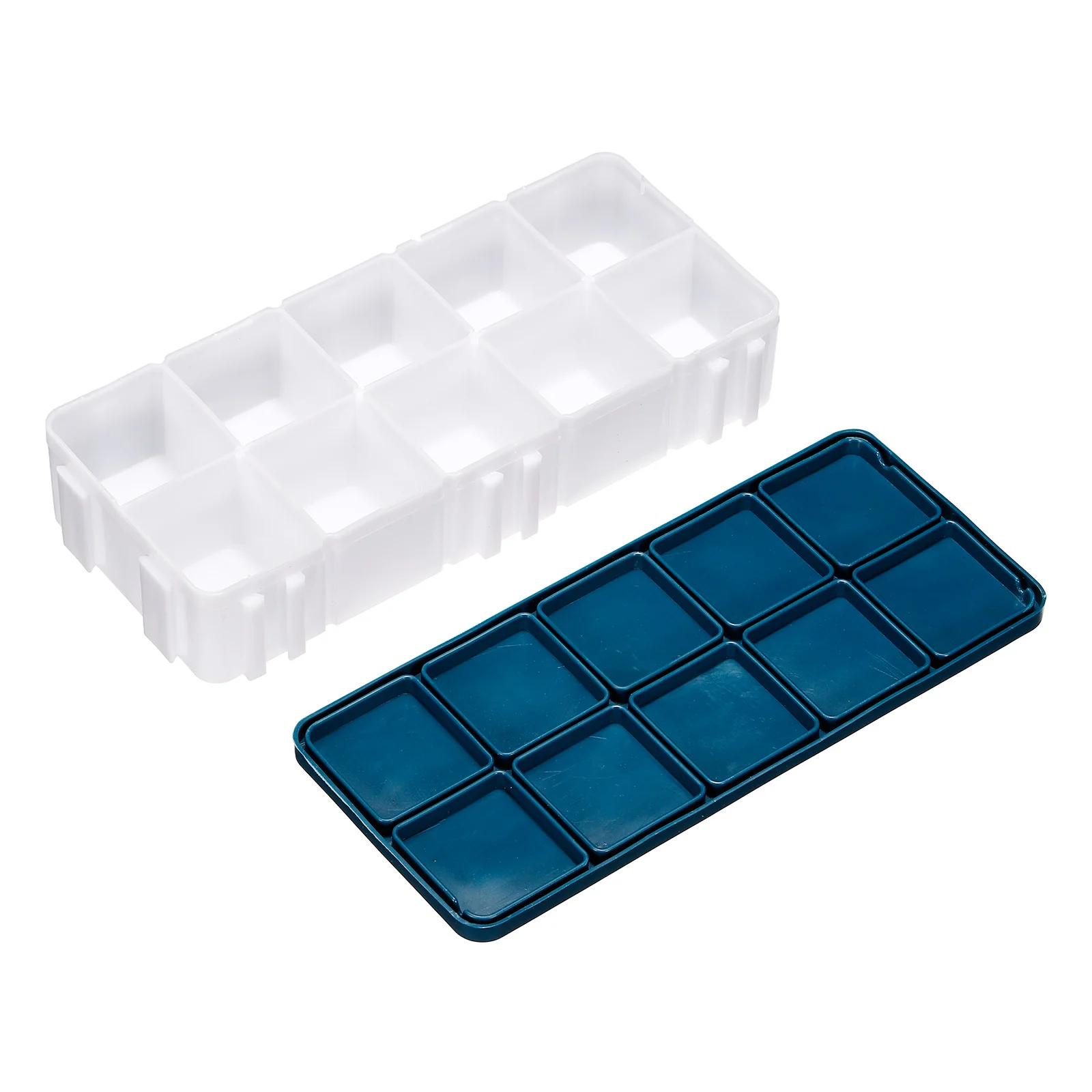 10/12Grid Paint Palette Plastic Painting Tray Deep Saver Box Detachable Soft Cover Storage Organizer for Watercolor Gouache