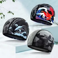 Swimming Caps Quick Dry Breathable Printed Swim Caps for Men Women Long Hair Ear Protection Adult Swimming Caps Pool Accessories 1