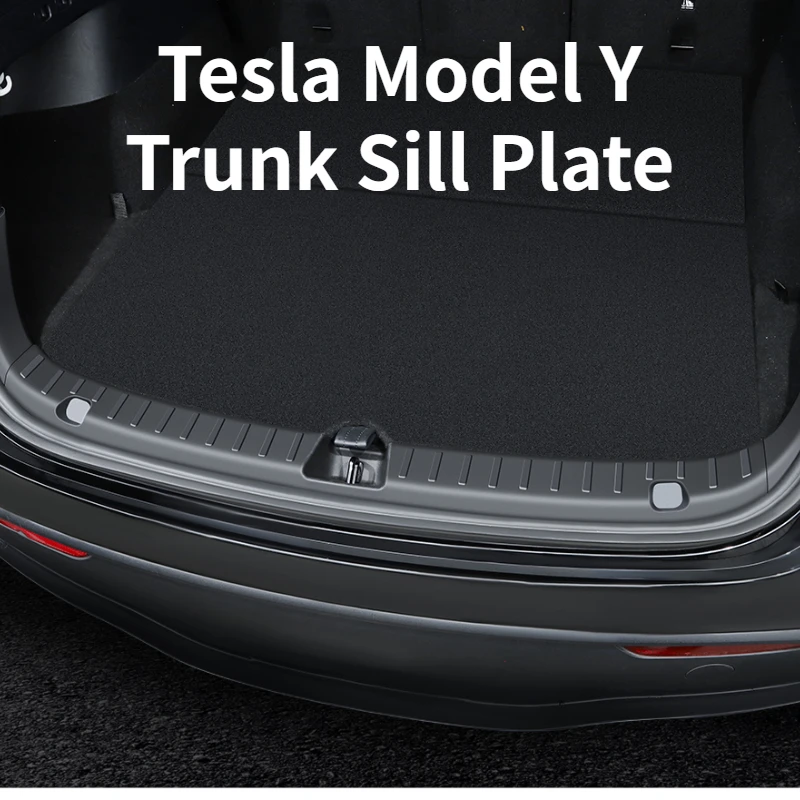 

For Tesla Model Y Trunk Sill Plate Protector TPE Rubber Protector 2021-2023 Tesla Threshold Bumper Pad Prevent Scratching