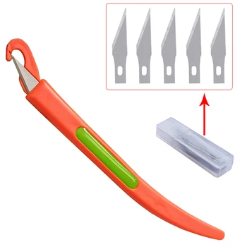 Taglierino di Sicurezza in PVC con 5 Lame Protettive, Strumento per Taglio Adesivi, Pellicola in Fibra di Carbonio e Carta per Wrapping Auto