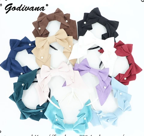 

Japanese Sweet Bowknot Flannel All-Match Big Bow Hair Accessories Hair Hoop Multicolor Lady Girls Headband Hairband