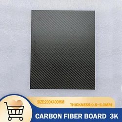 1pcs 200mm X 400mm Real Carbon Fiber Plate Panel Sheets 0.5mm 1mm 1.5mm 2mm 3mm 4mm 5mm thickness Composite Hardness Material