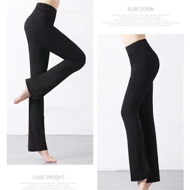 Temperament Dance Pants Female Modal Straight Micro-Trumpet Body Dance Pants Black Training Pants Classical Dance Pants Women