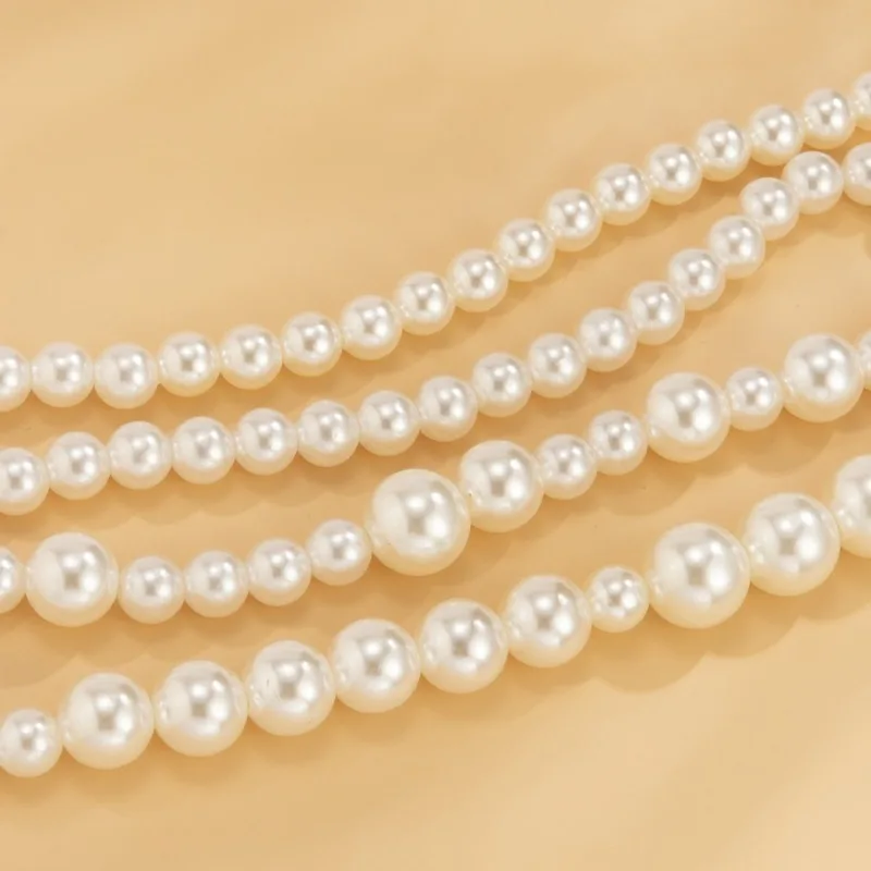 1PC Pearl Geometric Double Waist Chain Women Fashion Trend Metal Chain Body Accessories
