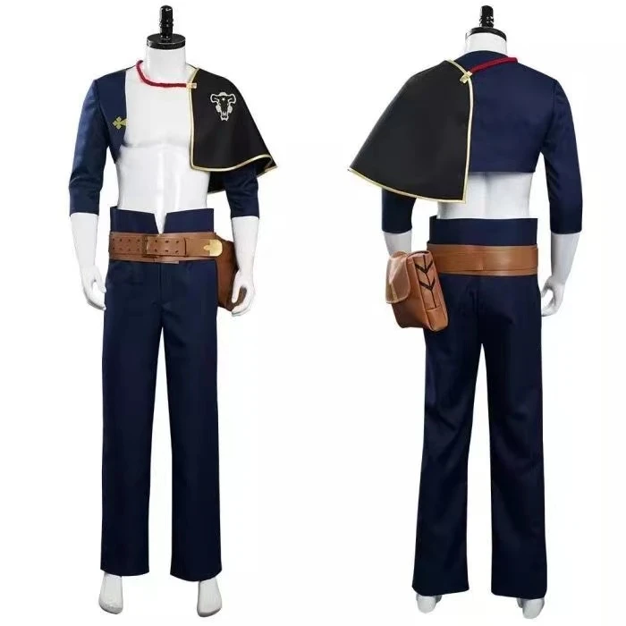 

Anime Black Clover Asta Cosplay Cape Full Set with Shawl Pant Belt Necklace Man Outfits Halloween Carnival Role Play Asta Suit