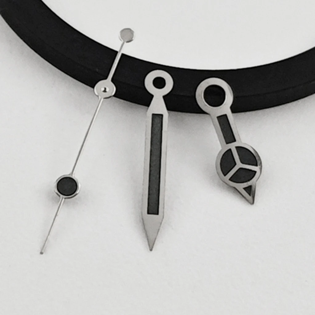 Rose Gold & Silver Watch Hands with Green Luminous Finish