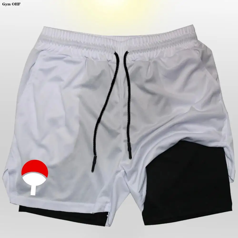 Anime Men's Sport Shorts Cool Sportswear Double-Deck Running Shorts Summer 2 In 1 Bottoms Fitness Training Jogging Short Pants 4