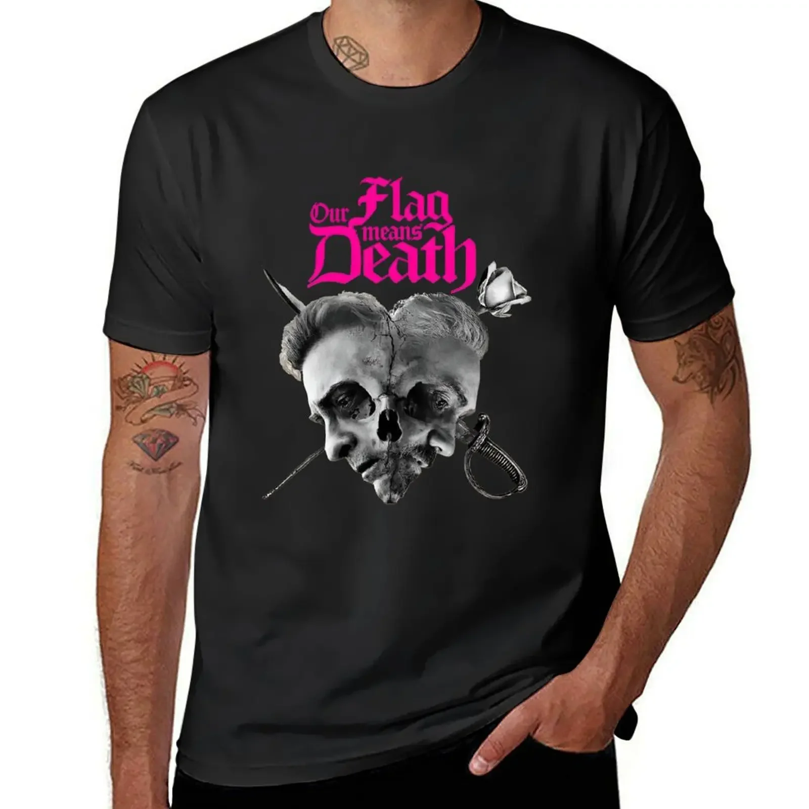 

Our Flag Means Death skull T-shirt Blouse boys whites mens t shirts