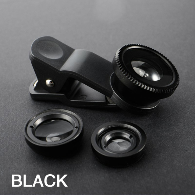 New Fish Eye Lens Wide Angle Macro Fisheye Lenses 3 in 1 Camera Lens Kits With Clip