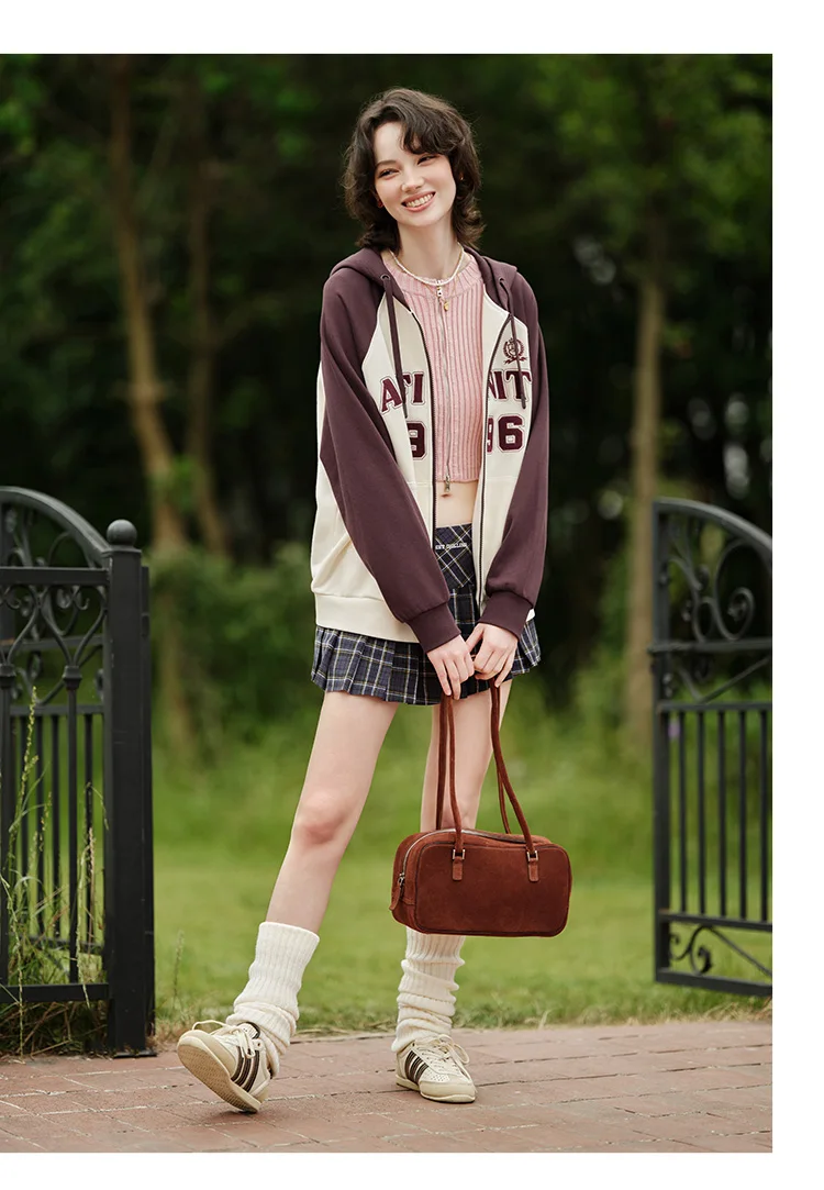Jacket Women Hooded Shoulder Sleeve Loose Autumn New Embroidery Color-blocking Jacket