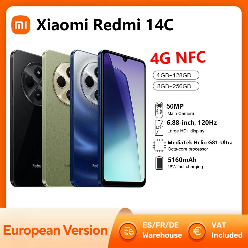 Xiaomi Redmi 14C 16GB/256GB 充電器セット 6.88 Xiaomi シャオミ 6.88型SIMフリースマートフォン Redmi 14C Midnight