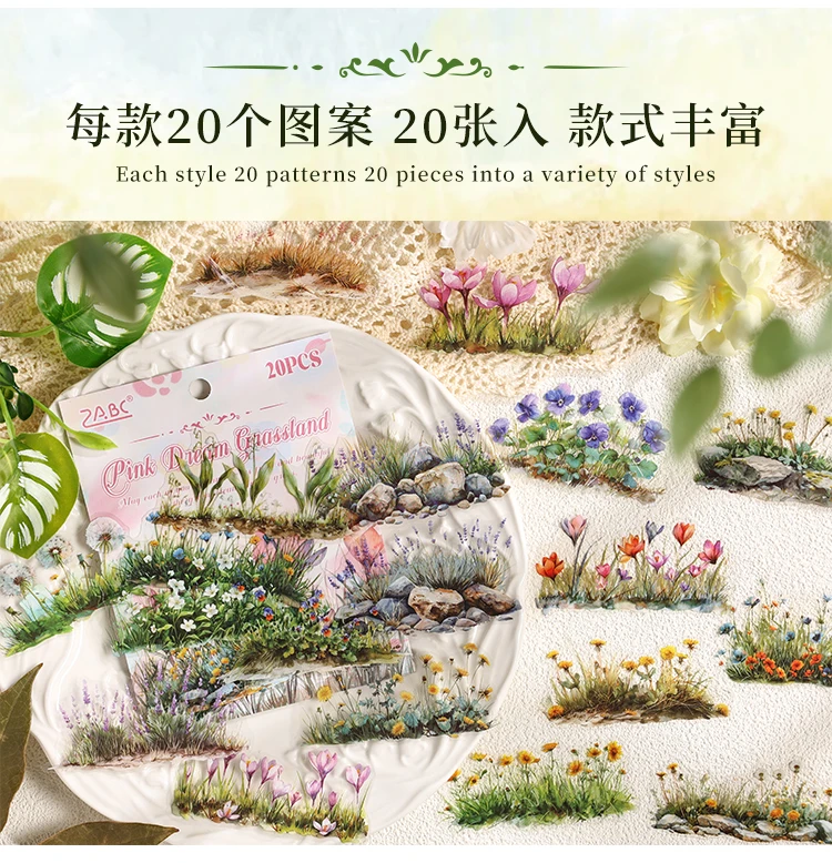 20 teile/paket Pflanzen blume cluster Aufkleber Junk Journal Kreative Schreibwaren DIY Deco Aufkleber Scrapbooking Liefert – Detail 5