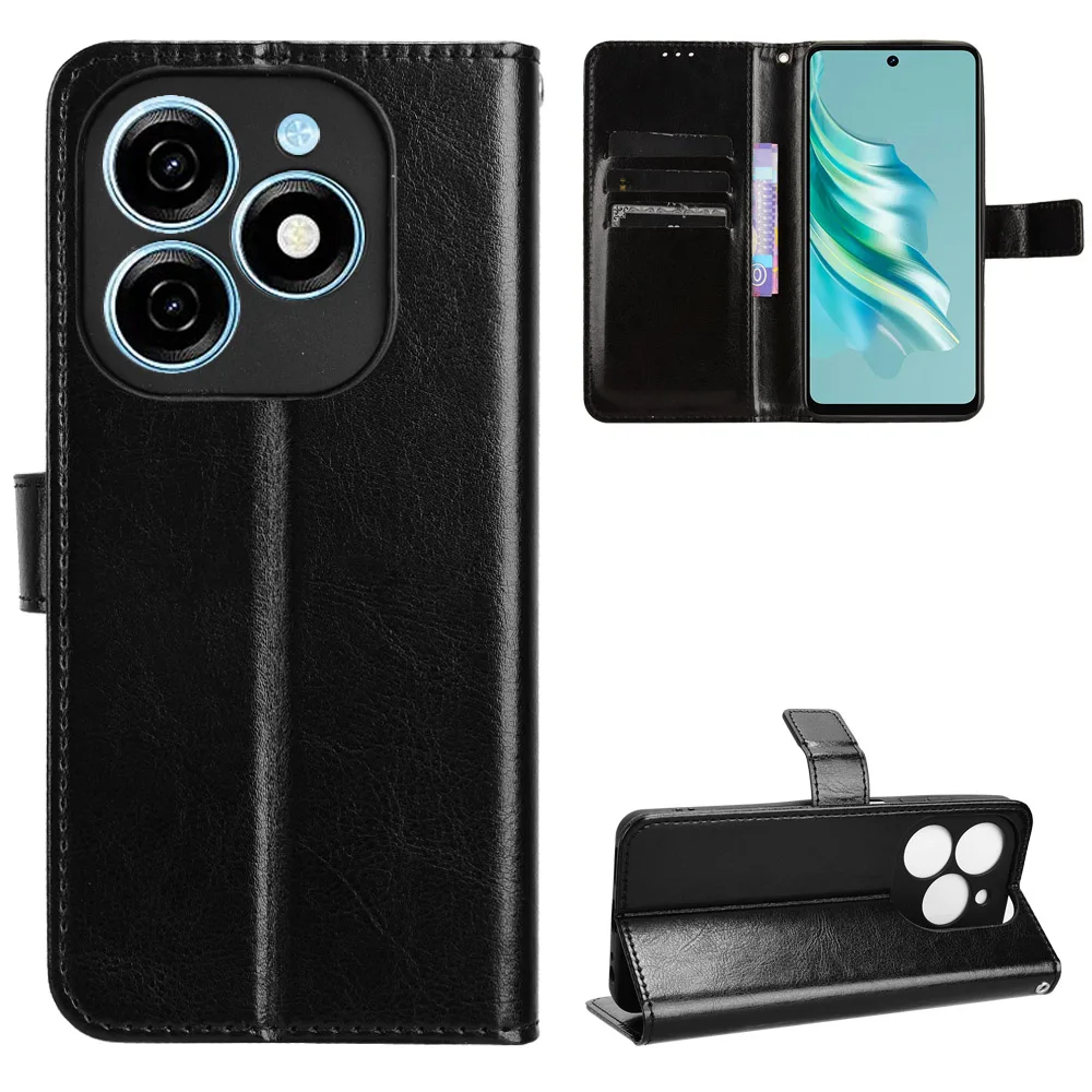 

Роскошный кожаный флип-кошелек для Tecno Spark 20 4G KJ5