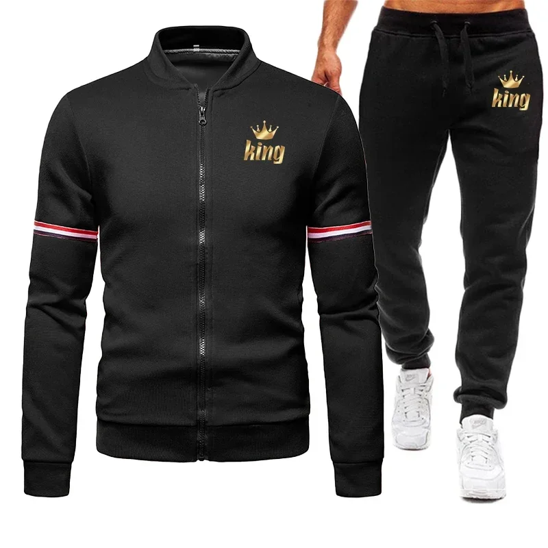 Spring Autumn Men's Tracksuit Jackets+Sweatpants 2pcs Sets Casual Jogging Suits Male Outdoor Sportswear Gym Clothing henley shirt men 2pcs sets spring autumn tracksuits polo shirts pants outdoor casual suits jacquard small square easy matching