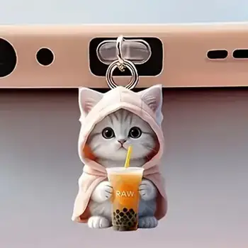 Accessori decorativi a forma di gatto, accessori da appendere, tappo antipolvere universale per telefono, tappo antipolvere per iPhone, per Samsung, interfaccia Type-C